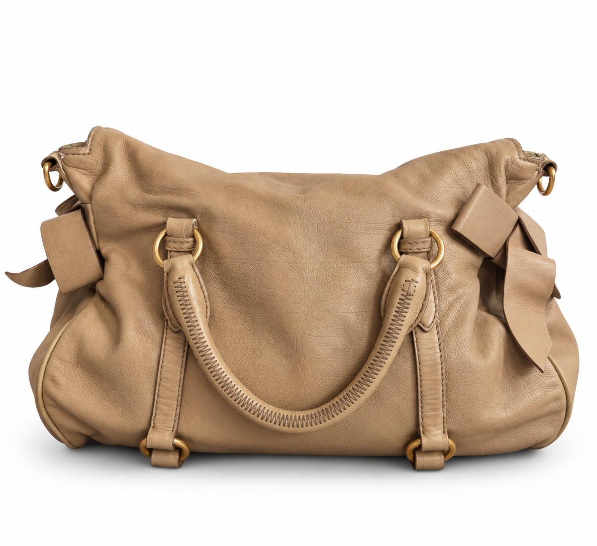 Miu Miu Vitello Lux Side Bow Handbag