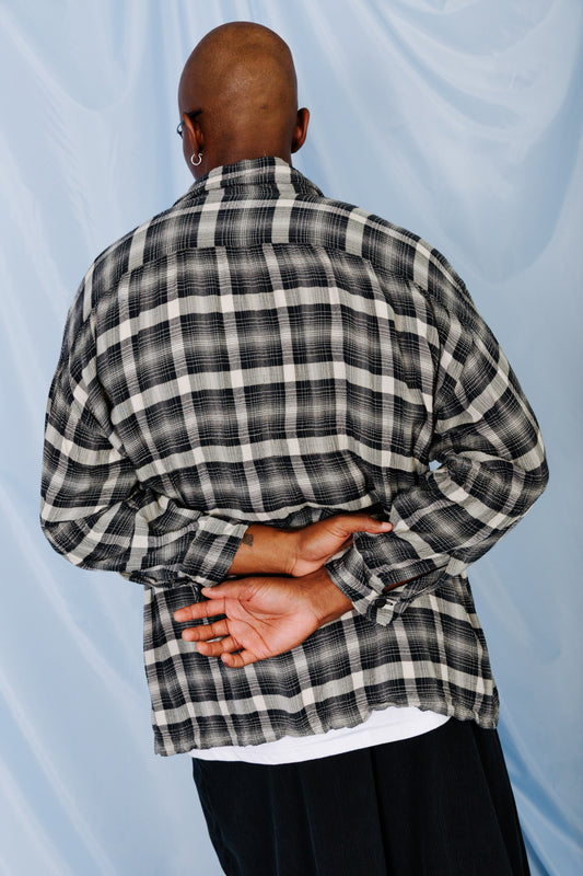 S/S 1992 Issey Miyake Monochrome Check LS Shirt