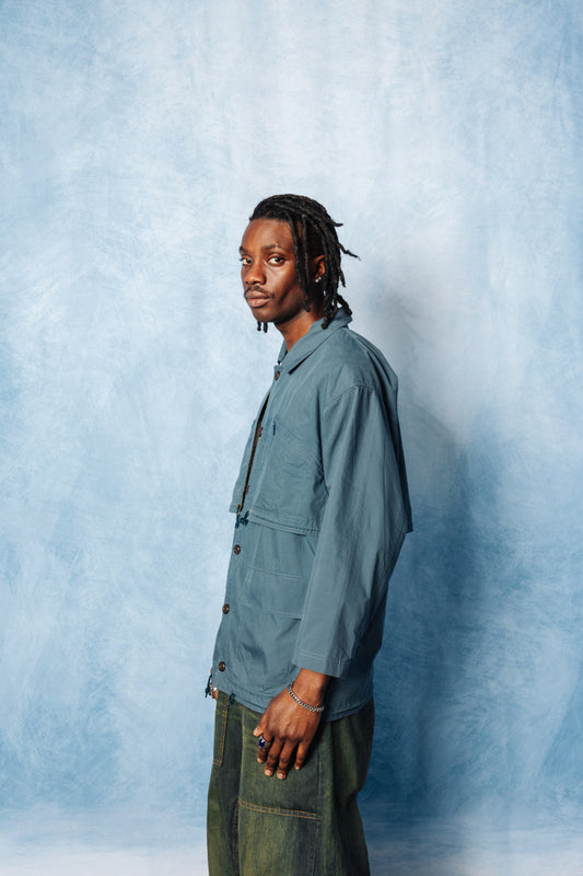 Burberry Japan Petrol Blue Cotton Utility Parka