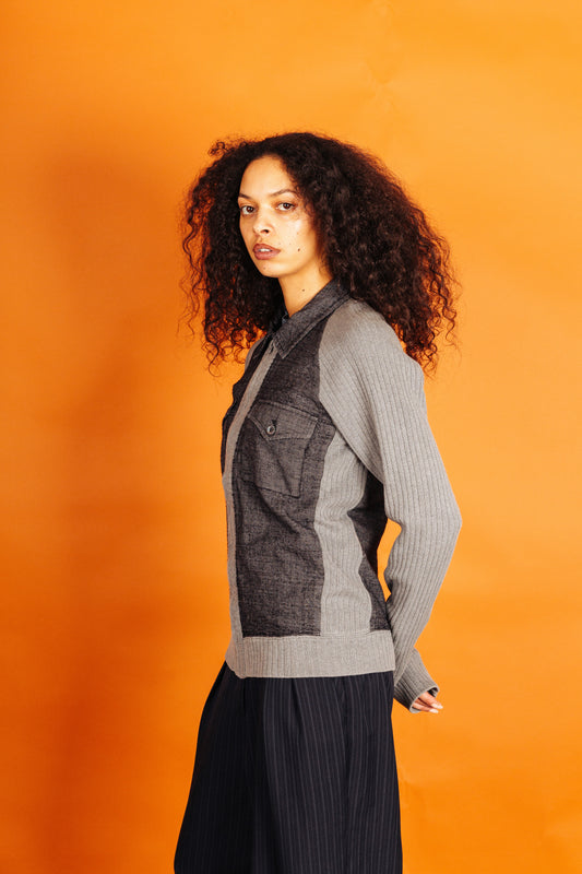 D&G Ribbed Sleeve Knit Jacket