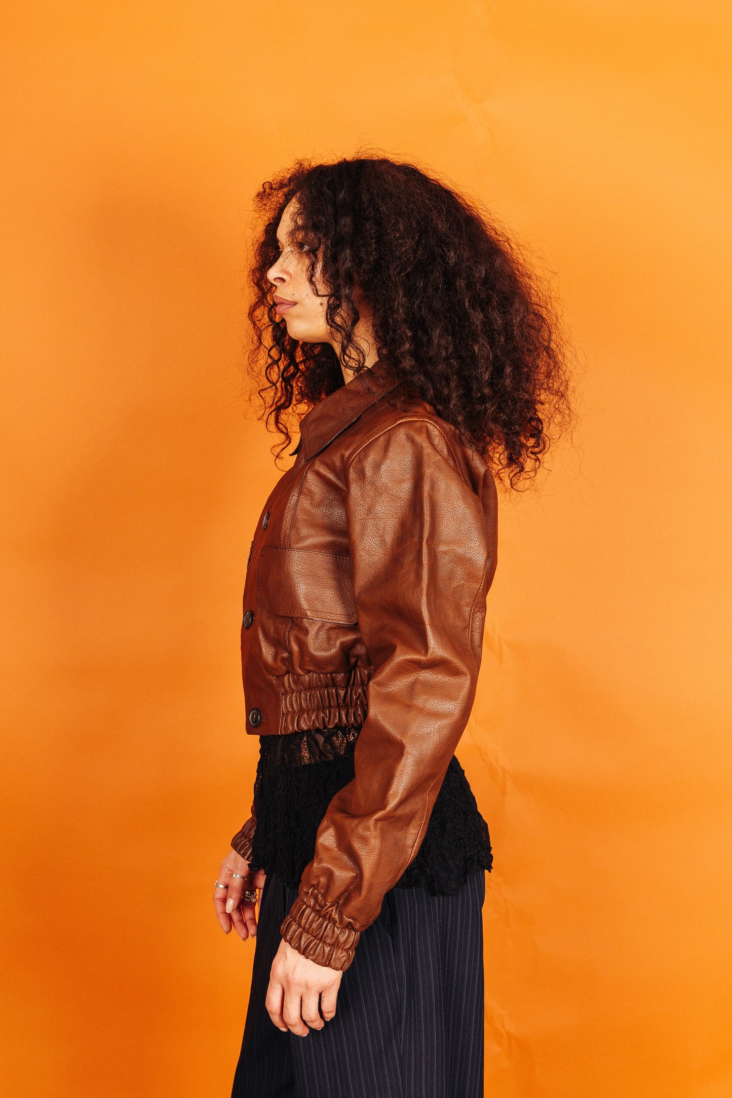 A/W 2004 Prada Brown Cropped Leather Police Jacket