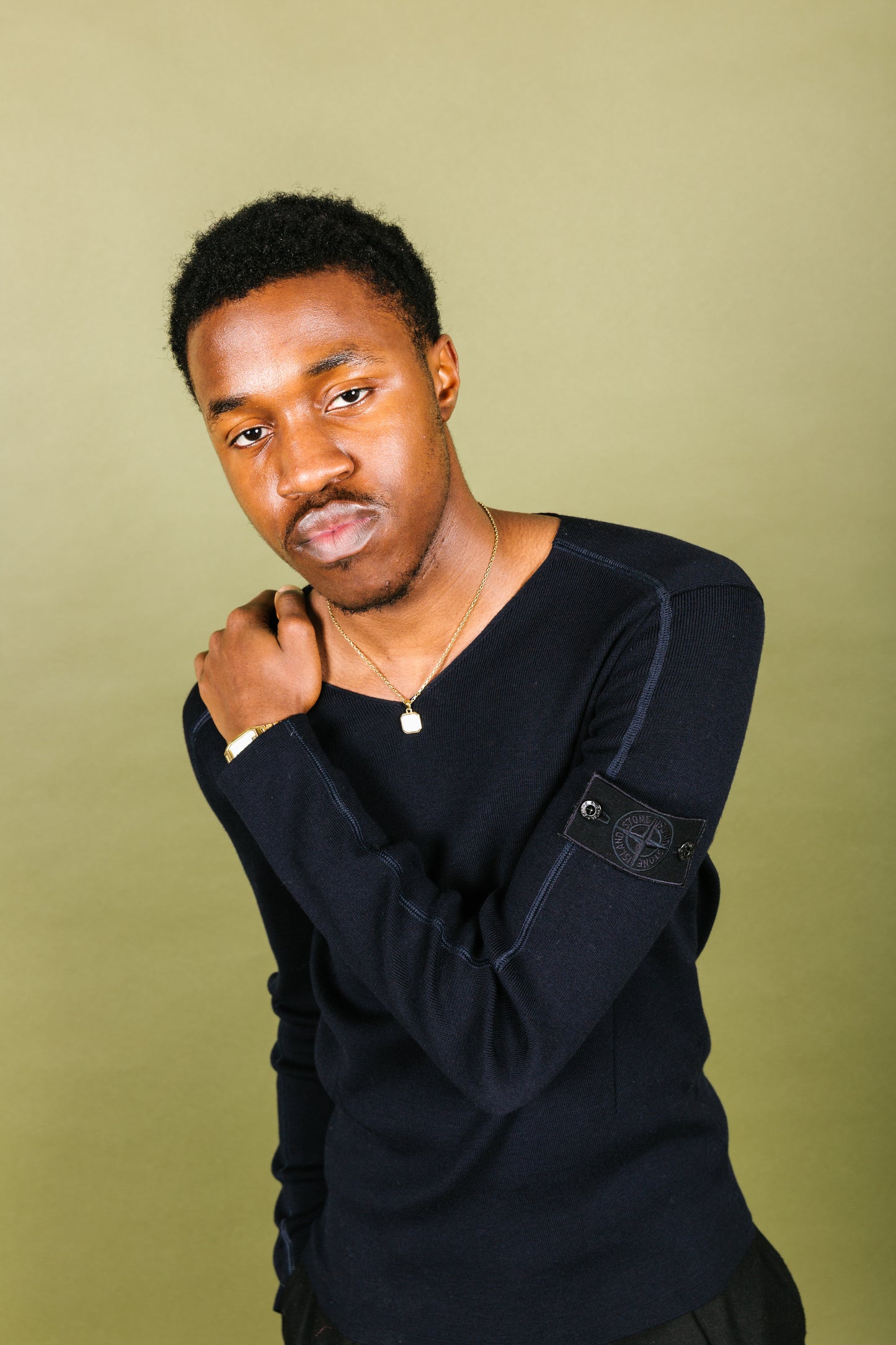 S/S 2016 Stone Island Ghost Badge Navy Knitted Sweater