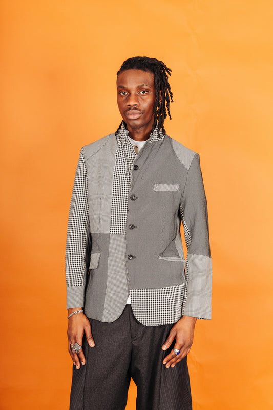 2010 Comme Des Garcons Multi Houndstooth Patchwork Blazer