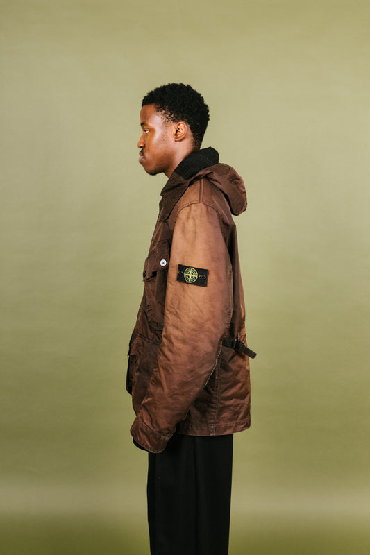 A/W 2009 Stone Island Wax Coated Brown Parka Jacket