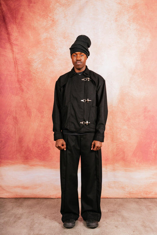 VT Rework: Fireman Clasp Black Wool Blouson