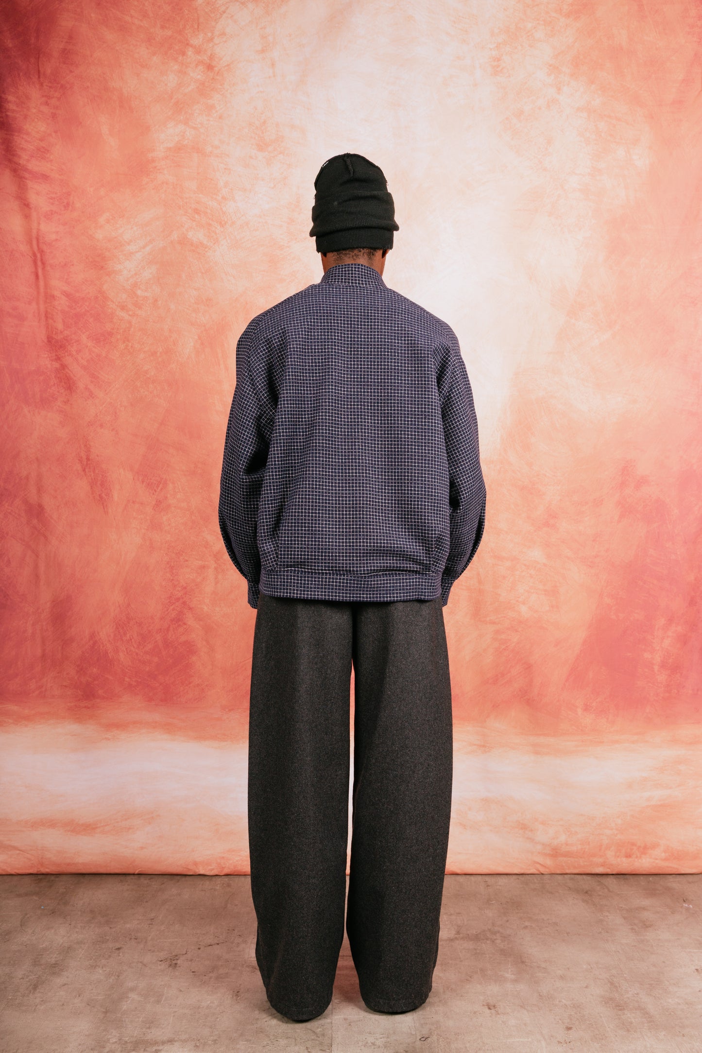 VT Rework: Structured Window Pane Oversized Blouson