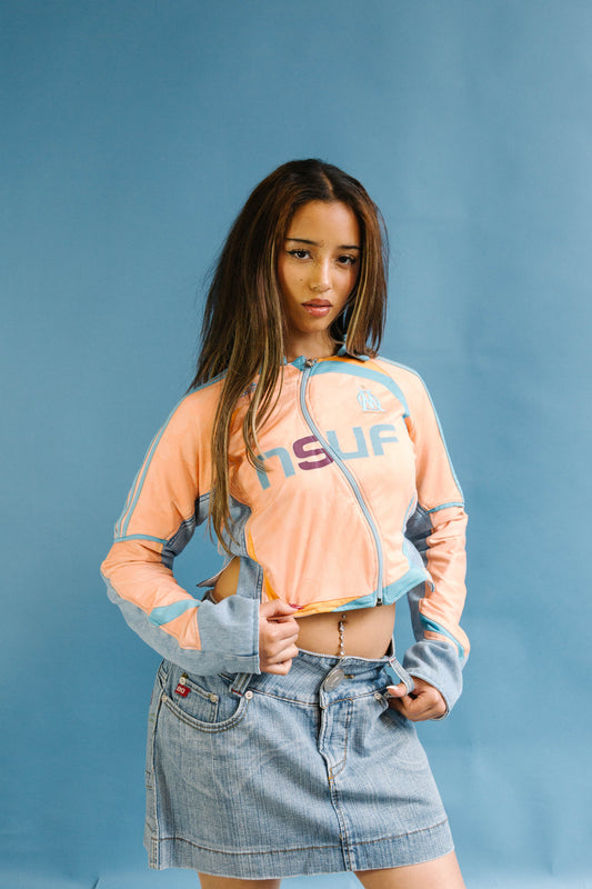 VT Rework : Adidas x Marseille Cropped Denim Jacket