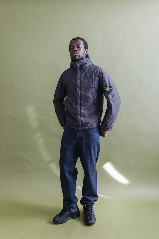 A/W 2007 Stone Island Padded Washed Dark Blue Tech Jacket