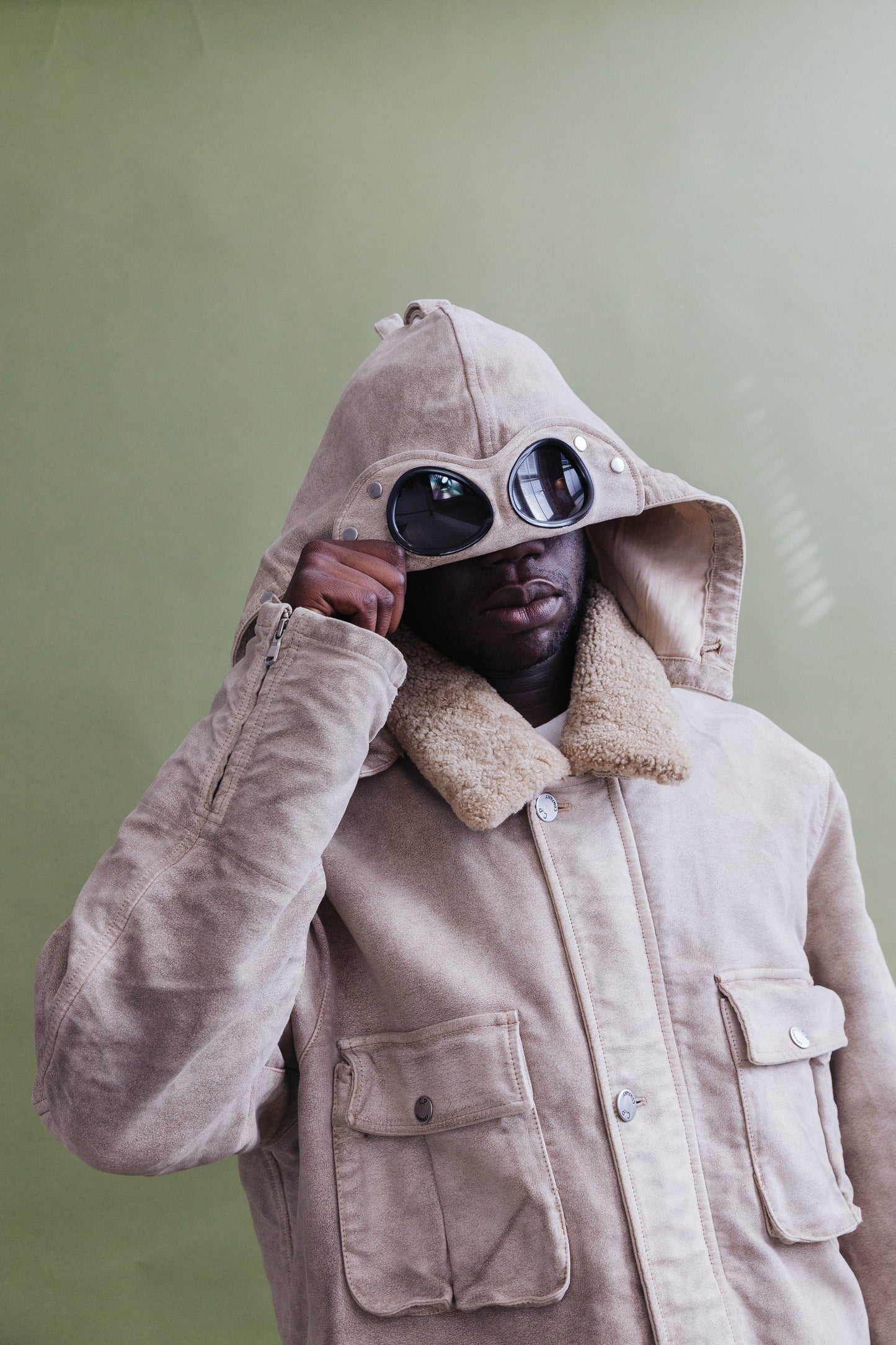 A/W 2003 C.P. Company Moleskin Beige Sherpa Lined Parka