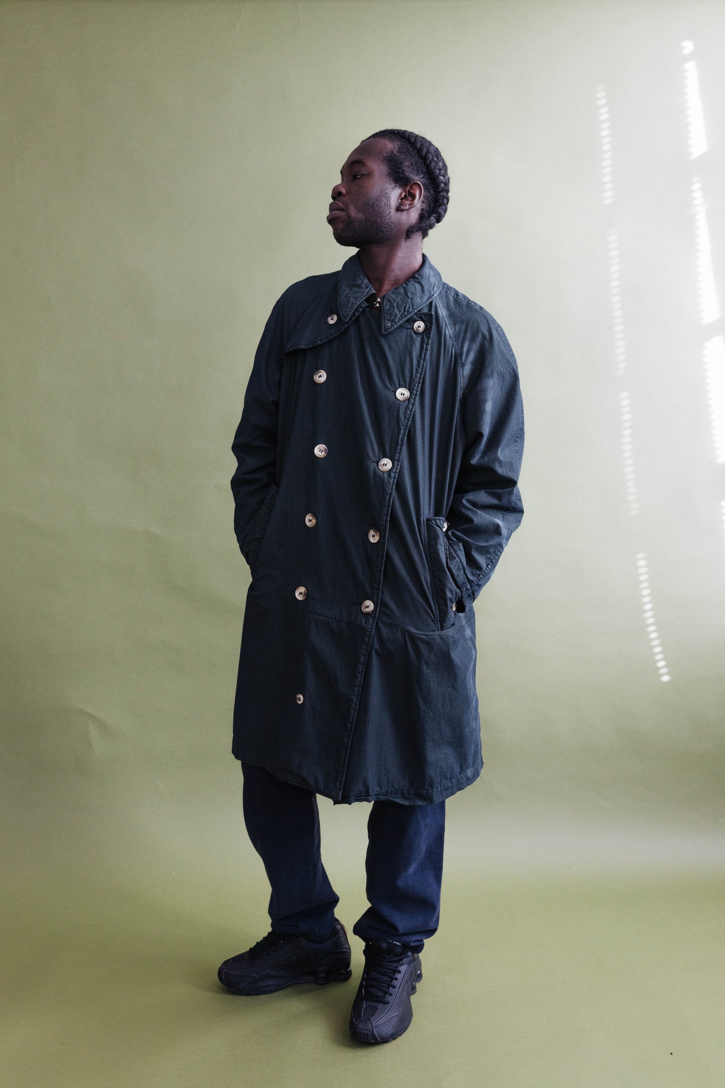 A/W 1992 C.P. Company Garment Dyed Dark Green Trench Coat