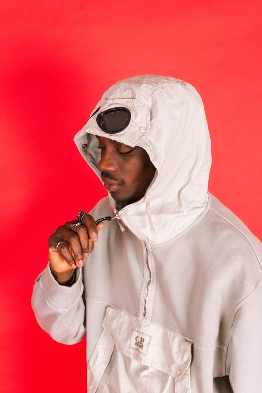 S/S 2025 C.P. Company x Palace Grey Quarter Zip Front Pocket Tech Hoodie