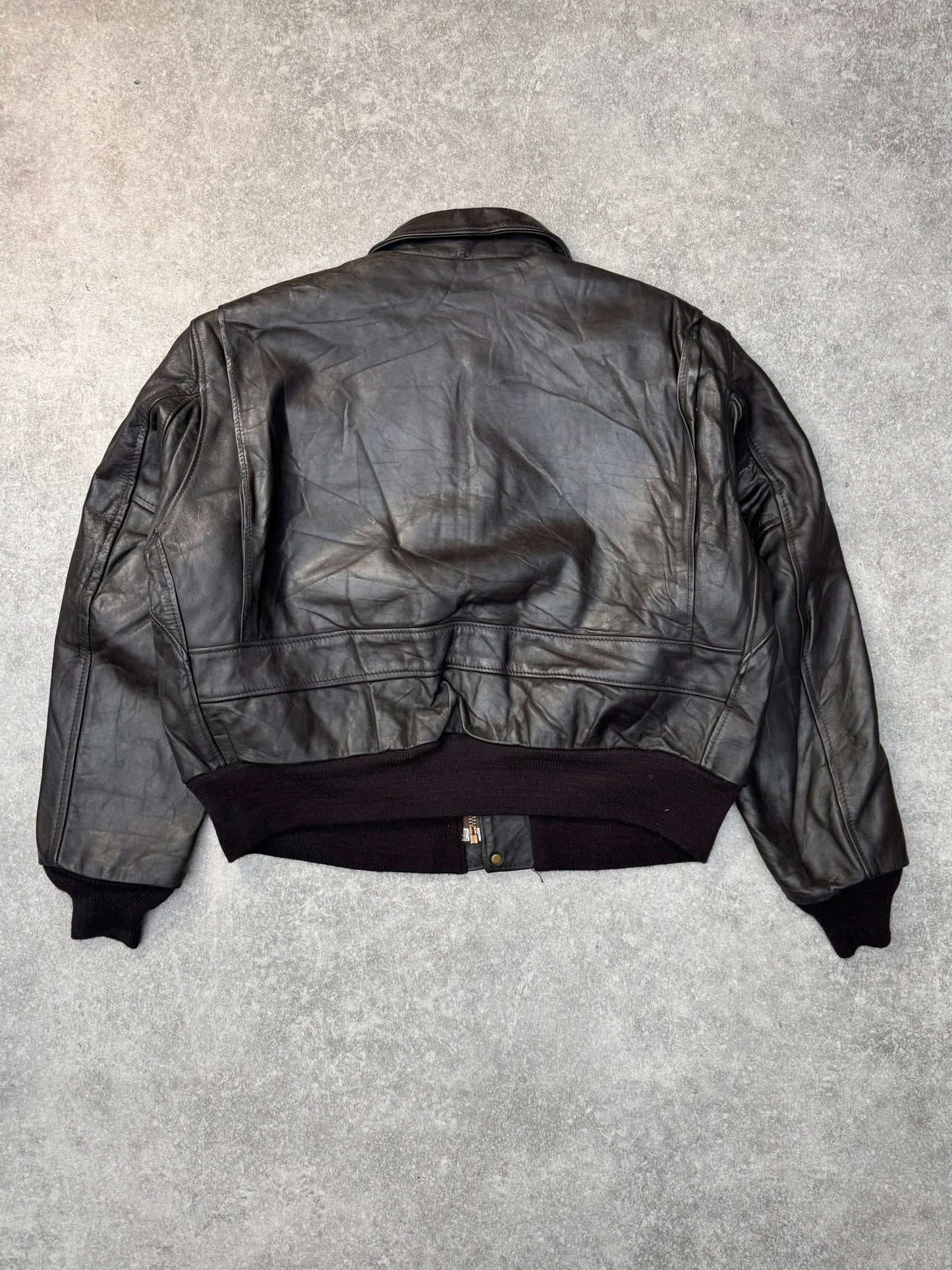 Schott Brown Quilted Lining Flight Leather Jacket