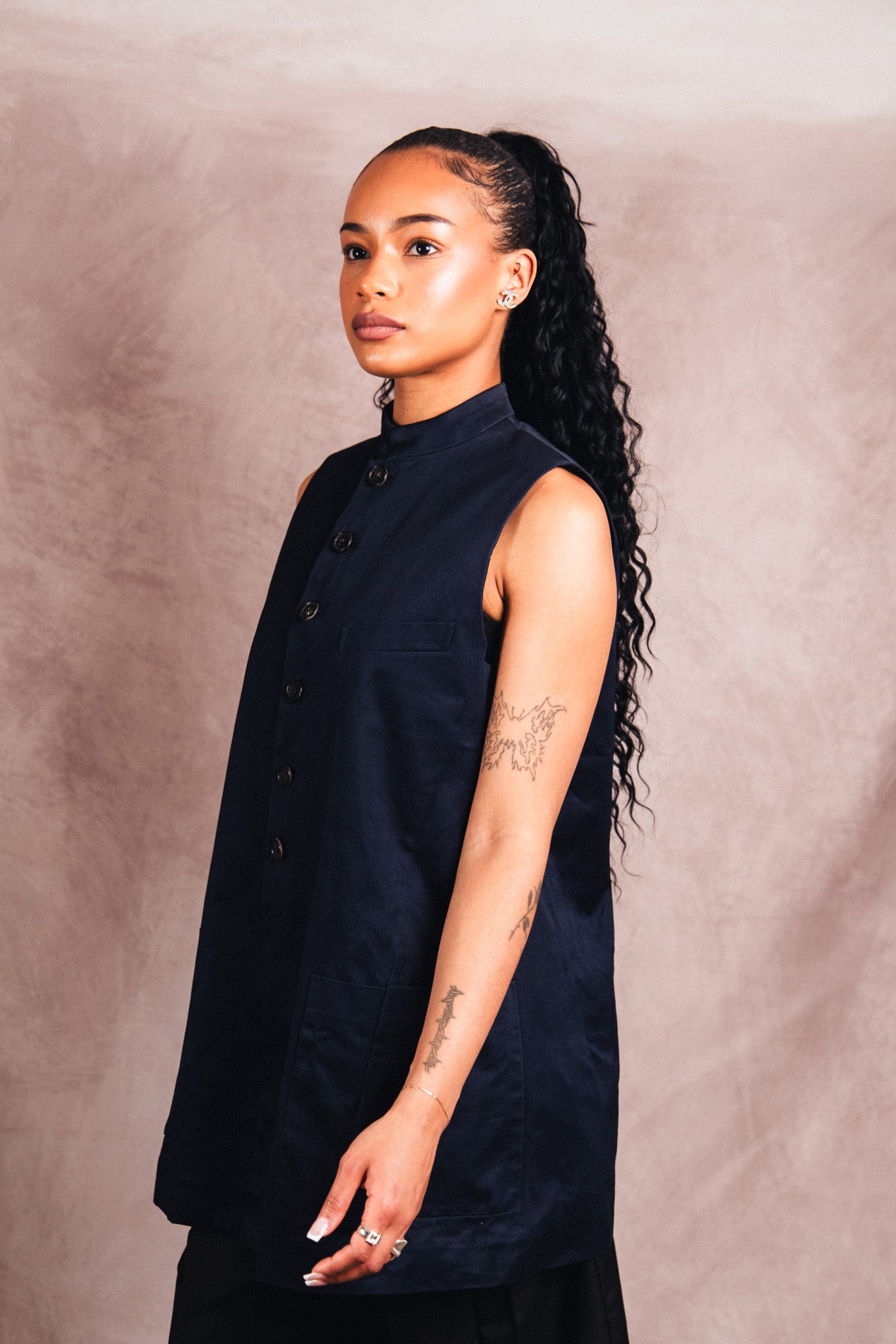 1990's Comme Des Garcons Button Down Gabardine Waistcoat