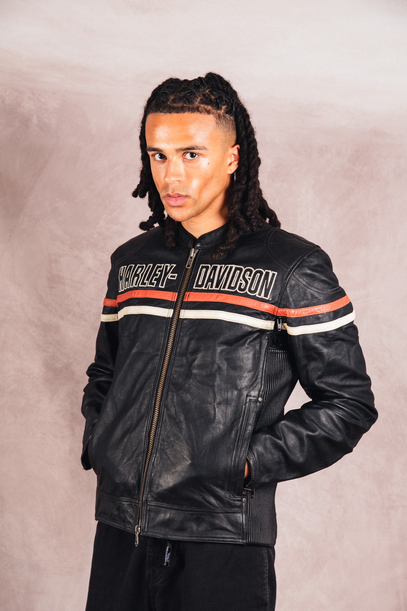 1990's Harley Davidson Spellout Leather Jacket
