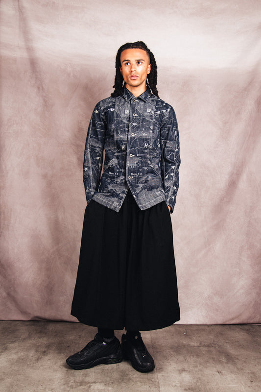 S/S 2008 Issey Miyake APOC Cartography Woven Denim Work Jacket