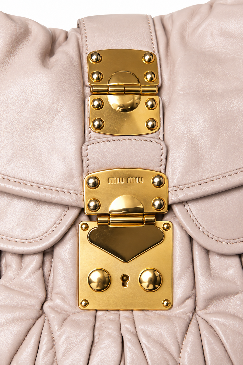 Miu Miu Matelasse Coffer Flap Pink Hobo Bag