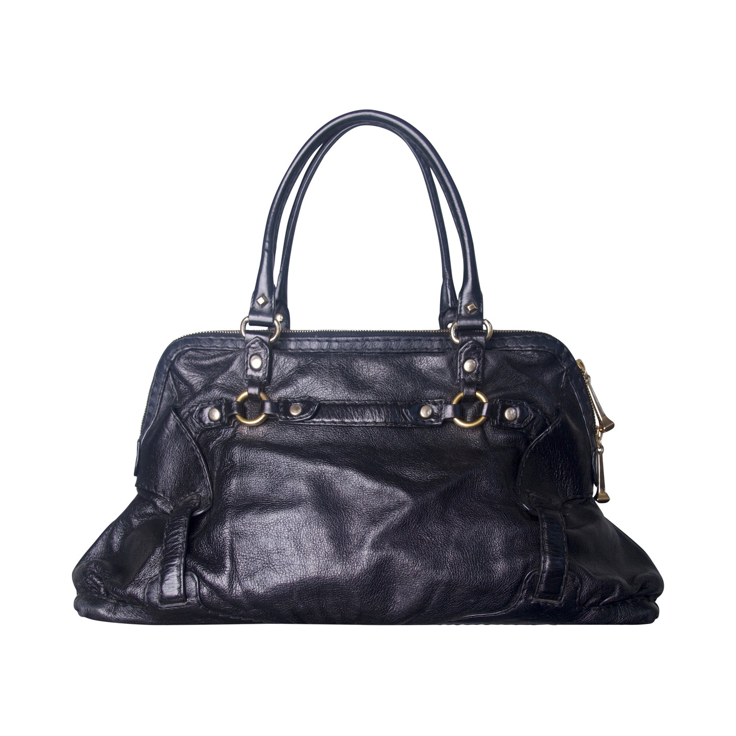 Gucci Horsebit Gold Hardware Black Leather Handbag SC: 5782