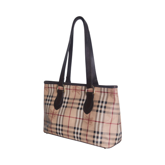 Burberry Haymarket Check Coated Canvas Handbag