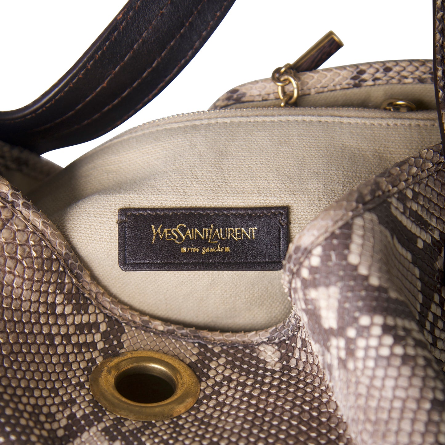 Yves Saint Laurent Rive Gauche Python Leather Handbag