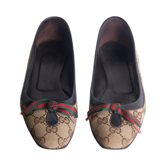 Gucci Mayfair GG Monogram Canvas Ballerina Flats