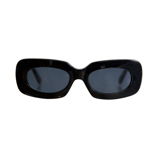 Gianni Versace 416/C 825 Gold Medusa Logo Black Block Frame Sunglasses