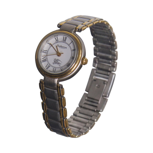 Burberry Two Tone 32471 Metal Strap Watch
