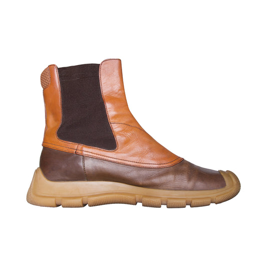 F/W 1999 Miu Miu Brown Leather Chelsea Boots