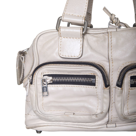 Chloe Betty Model Grey Distressed Leather Handbag with Purse