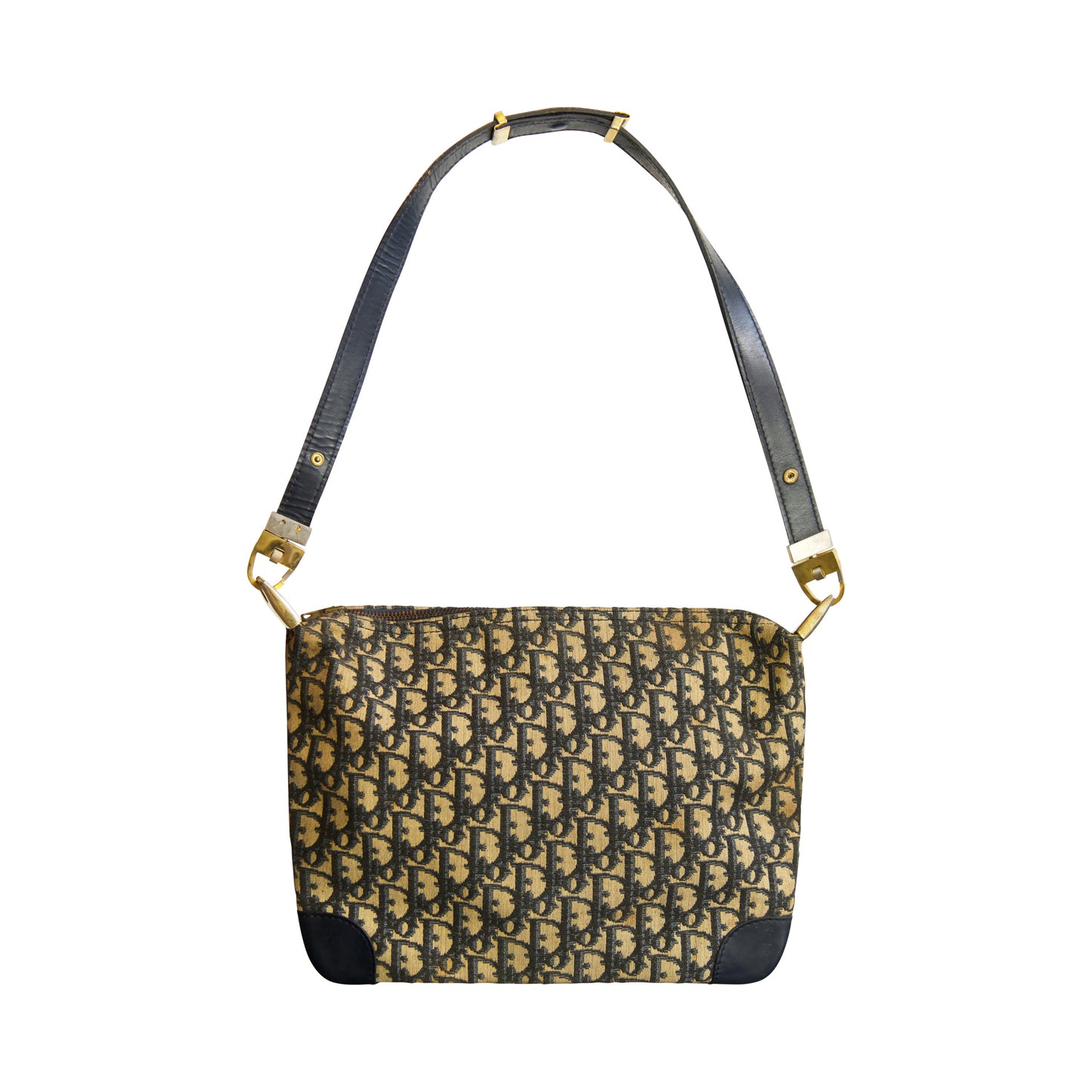 Christian Dior Monogram Navy Canvas Shoulder Bag