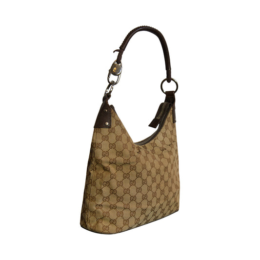 Gucci GG Supreme Canvas Leather Shoulder Bag