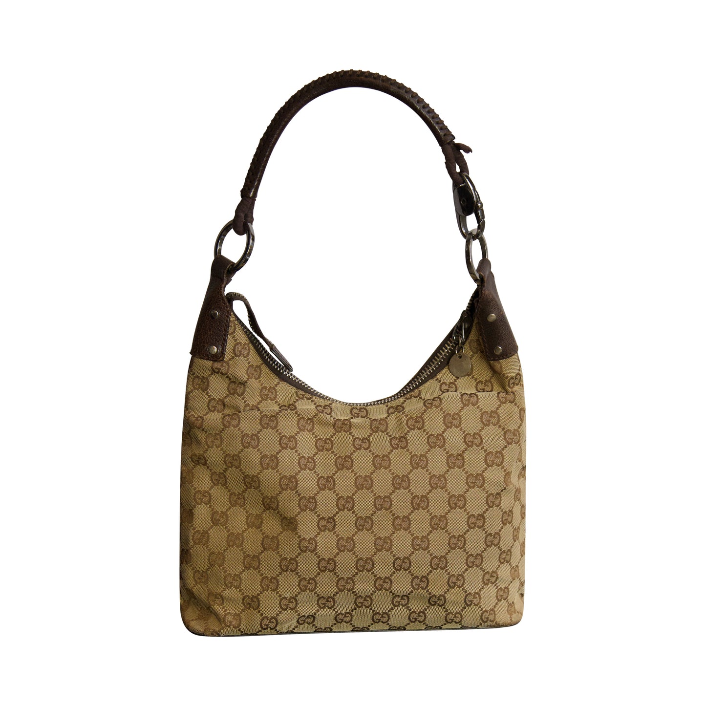 Gucci GG Supreme Canvas Leather Shoulder Bag
