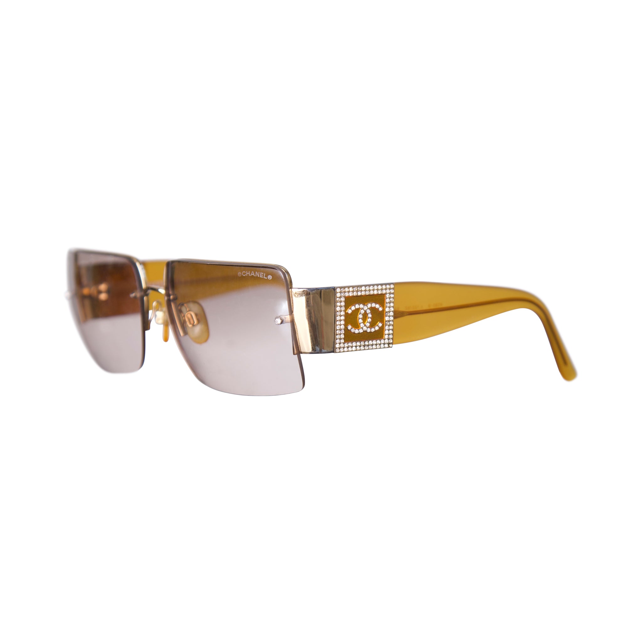 Chanel Rimless Tinted CC Embelished Sunglasses (4095-B) – Vintage