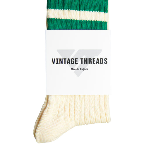 Vintage Threads Cream Cotton Stripe Socks