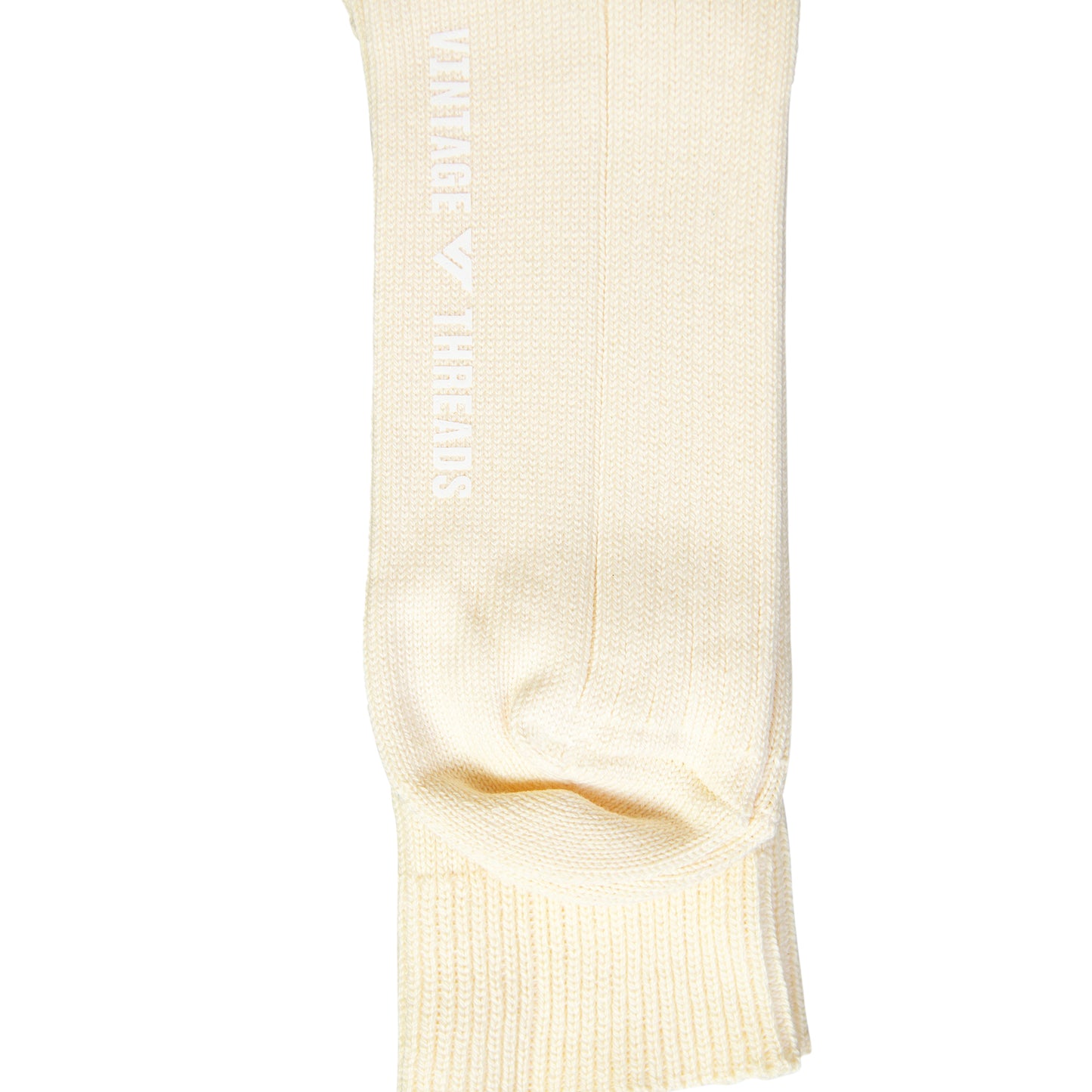 Vintage Threads Cream Cotton Stripe Socks