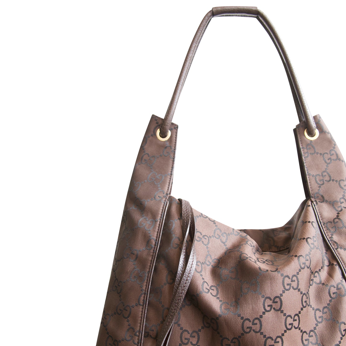 Gucci Brown Monogram Nylon Hobo Bag