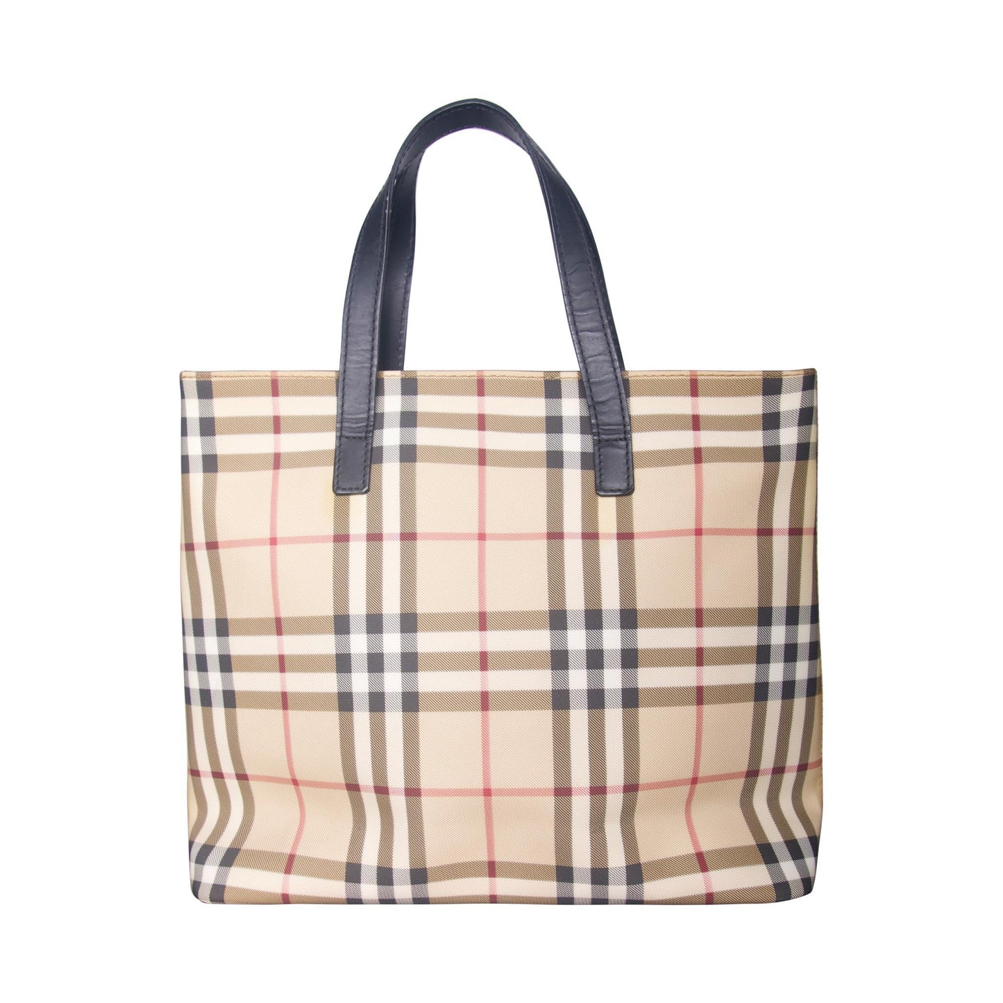Burberry Beige Haymarket Coated Canvas Tote Bag