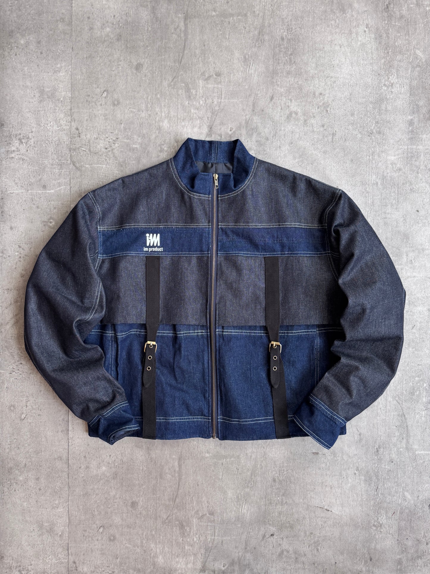 VT Rework: Issey Miyake Utility Strap Full Zip Reworked Denim Jacket
