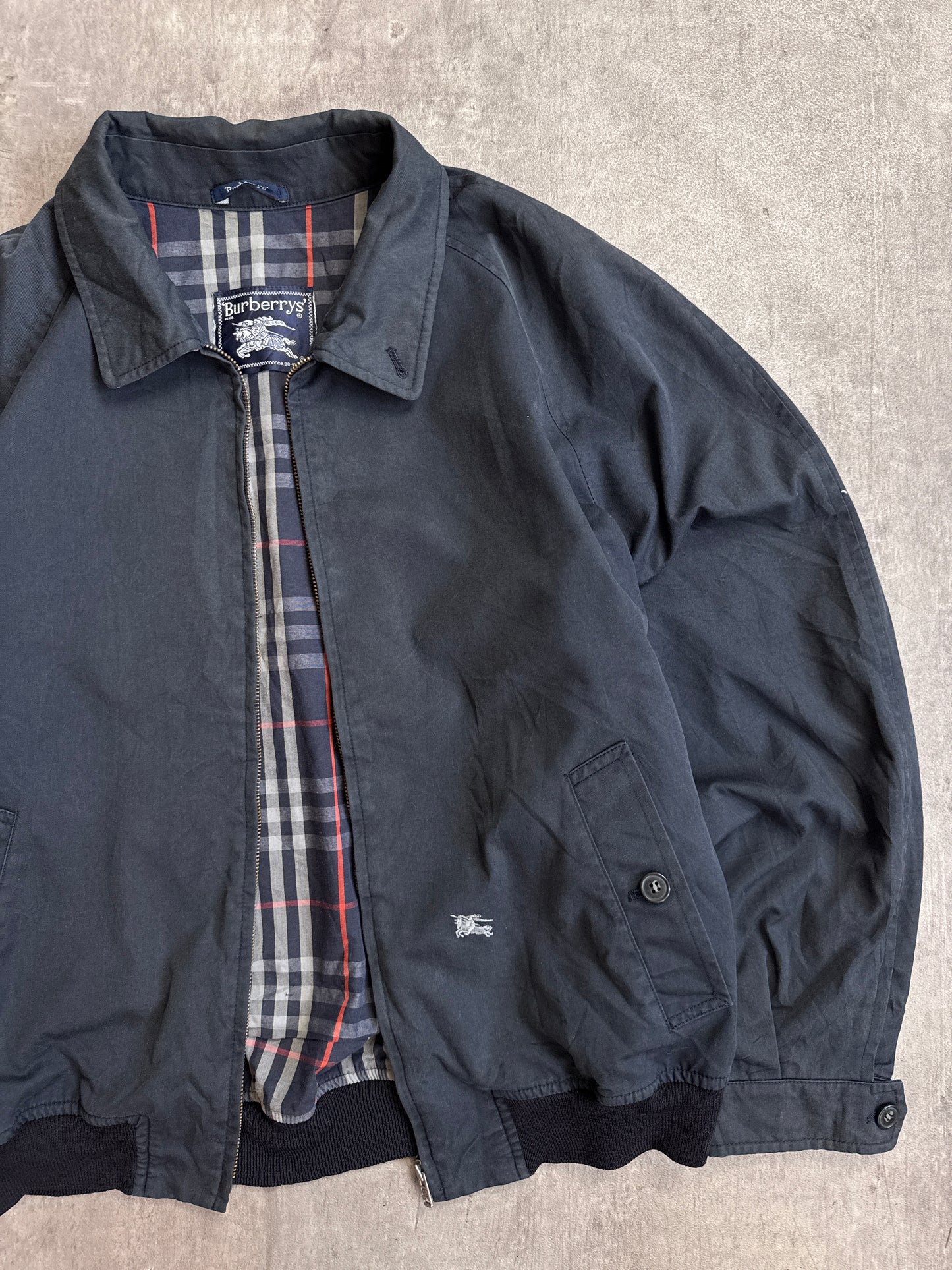 Burberry Lightweight Navy Nova Check Lined Cotton Jacket