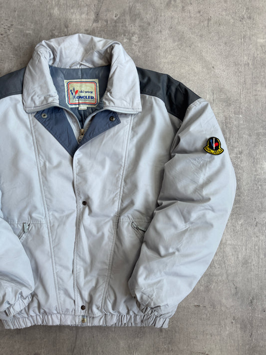 1970s Moncler Cropped Two Grey Padded Jacket