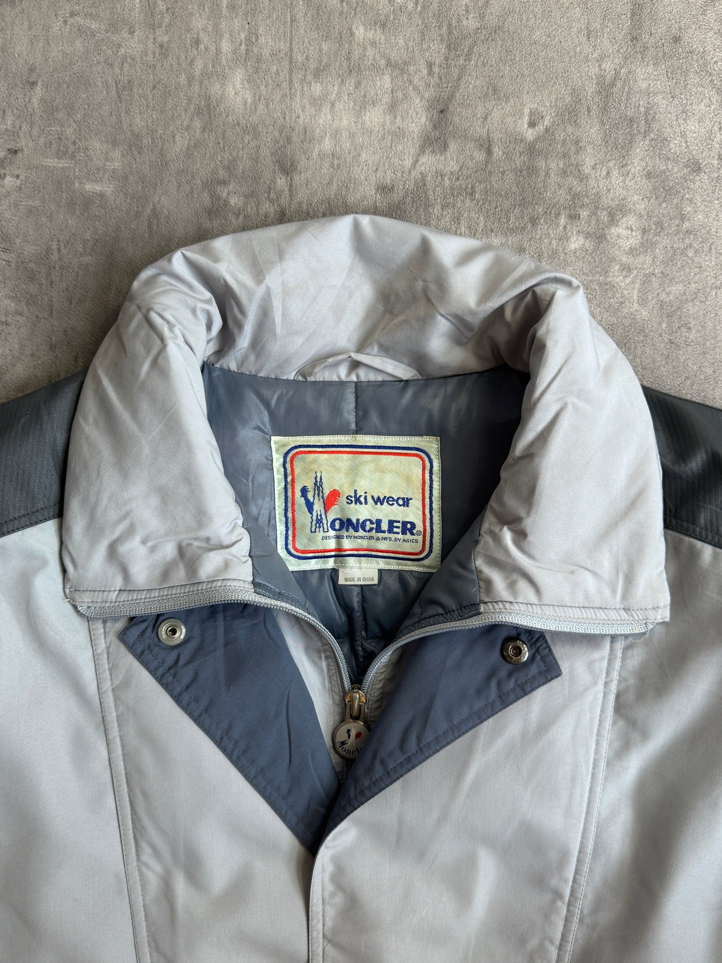 1970s Moncler Cropped Two Grey Padded Jacket