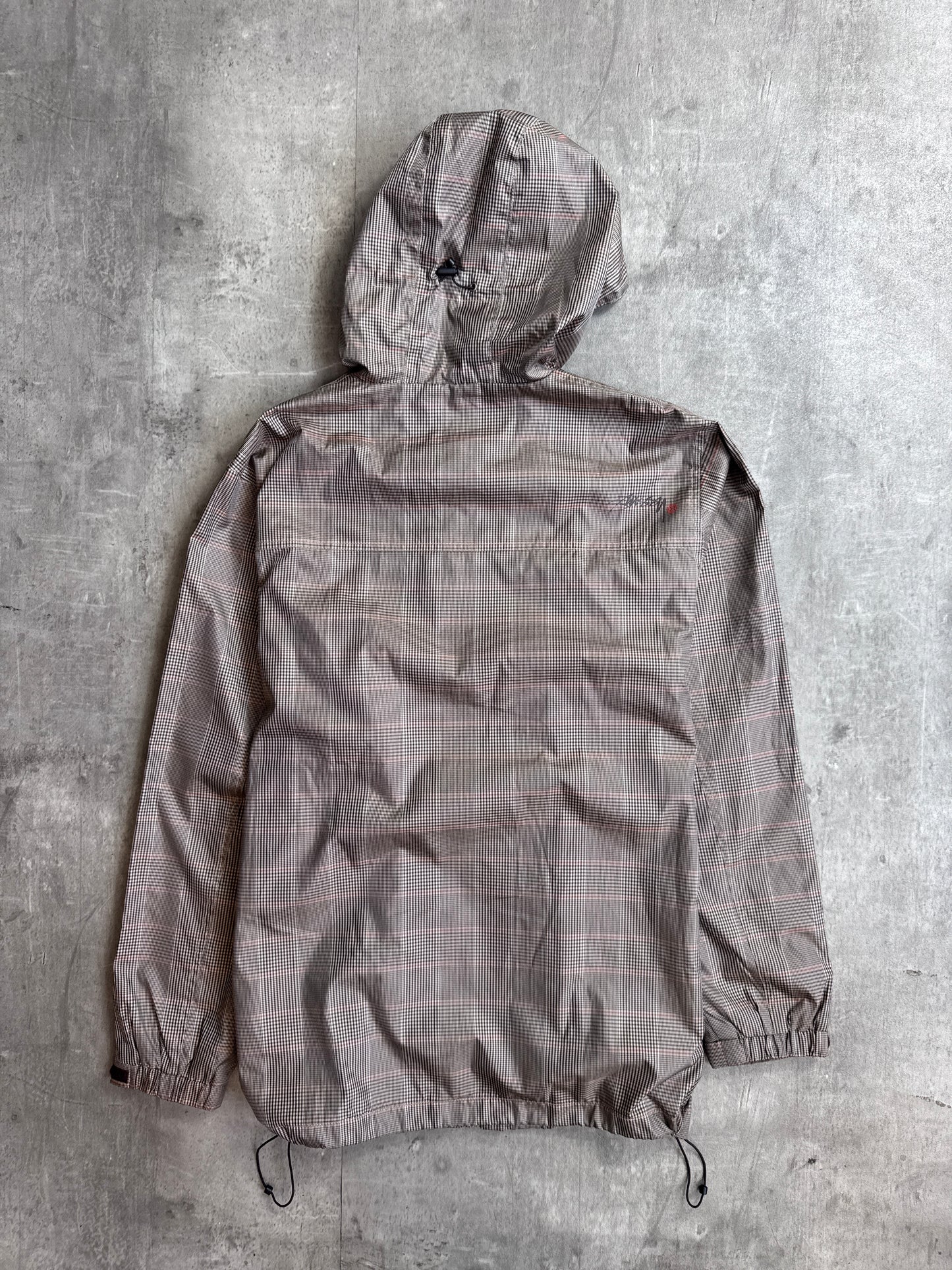 Stussy Brown Check Hooded Rain Coat