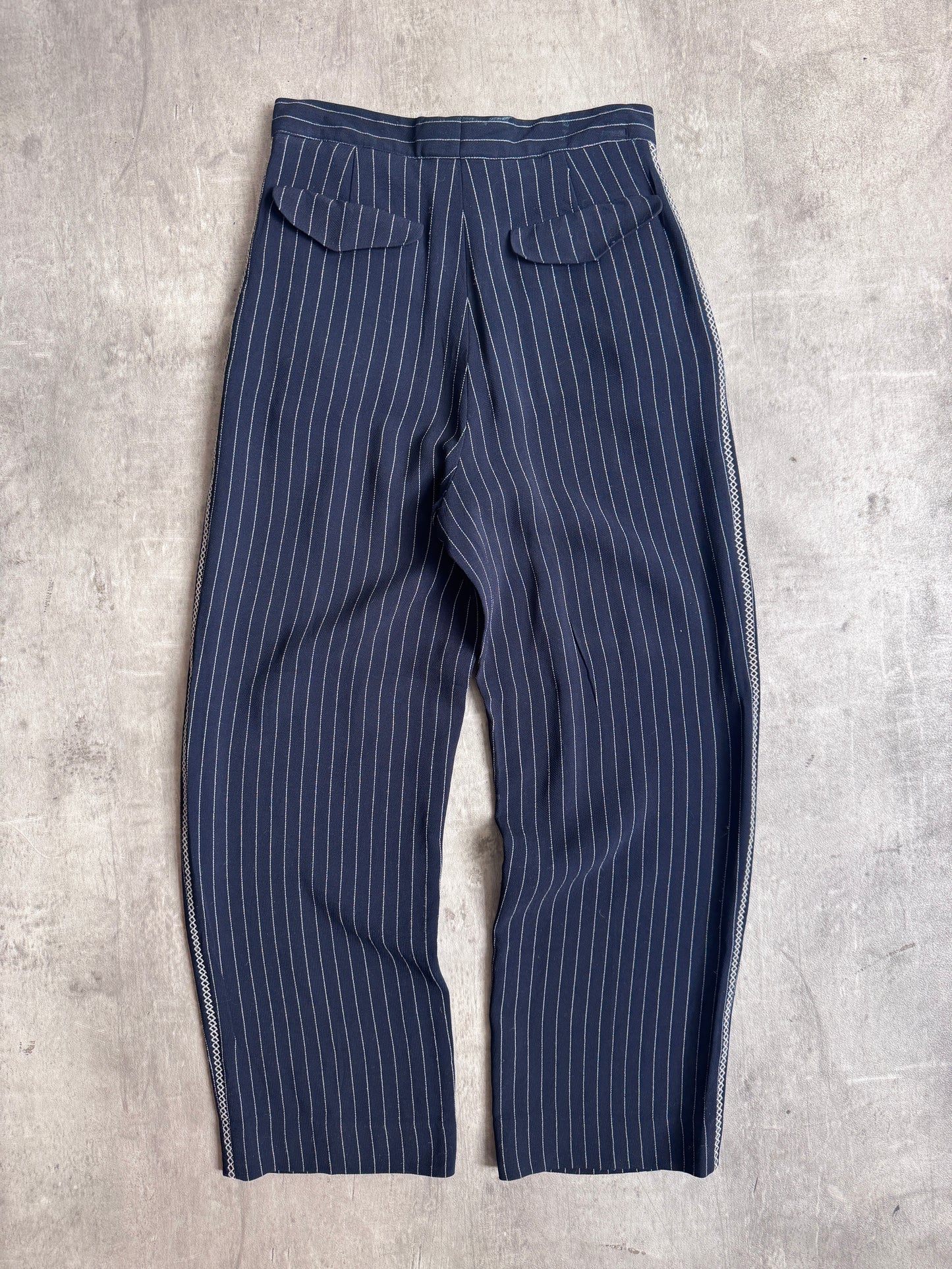 1980's Emporio Armani Pinstripe Single Pleat Trousers