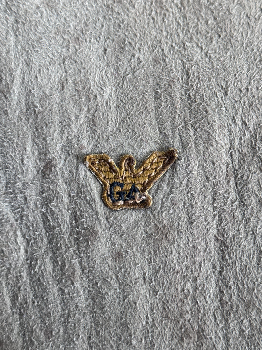 Armani Jeans Grey Wool Felt Open Collar Overcoat