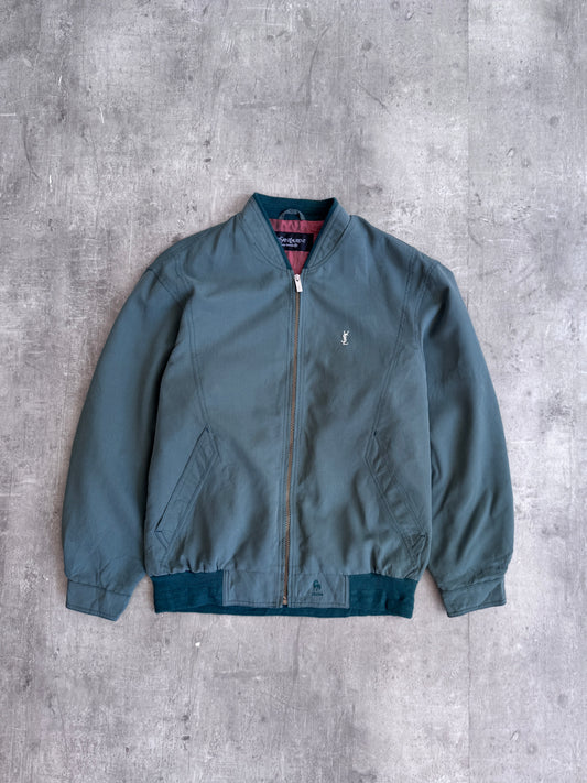 YSL Green Cotton Bomber Jacket