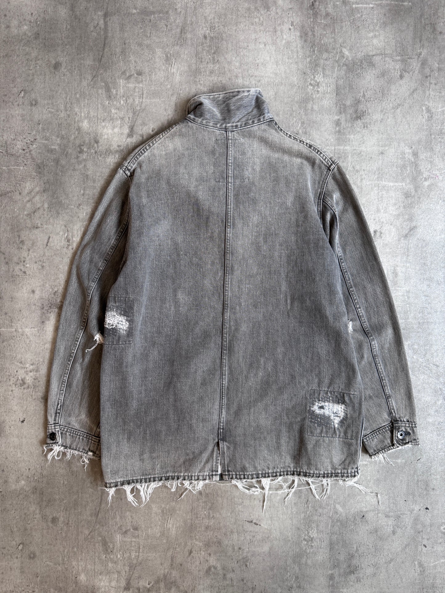 Neighborhood Apparel Grey Distressed Japanese Denim Jacket