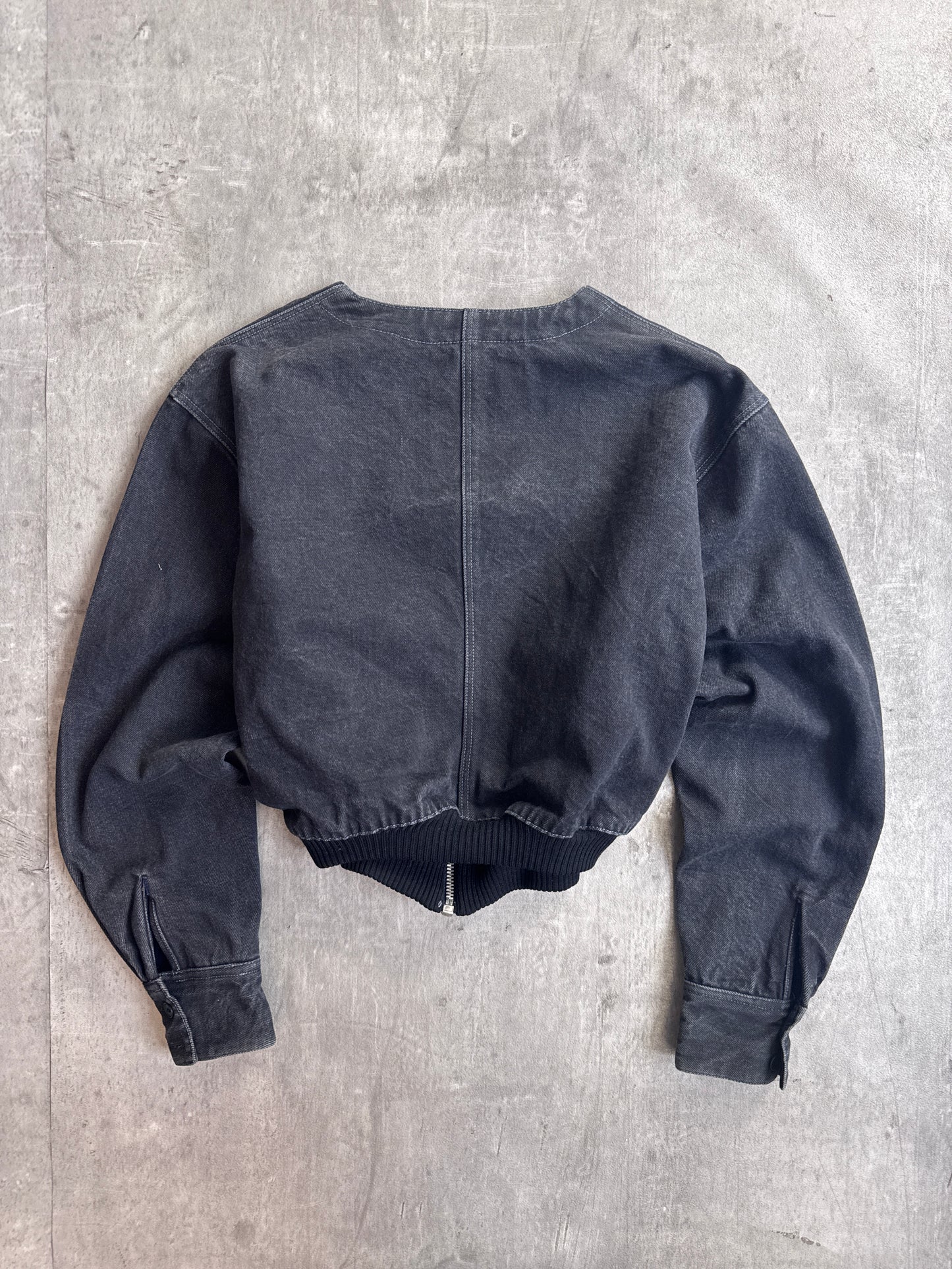 Y's Yohji Yamamoto Crew Neck Cropped Denim Jacket