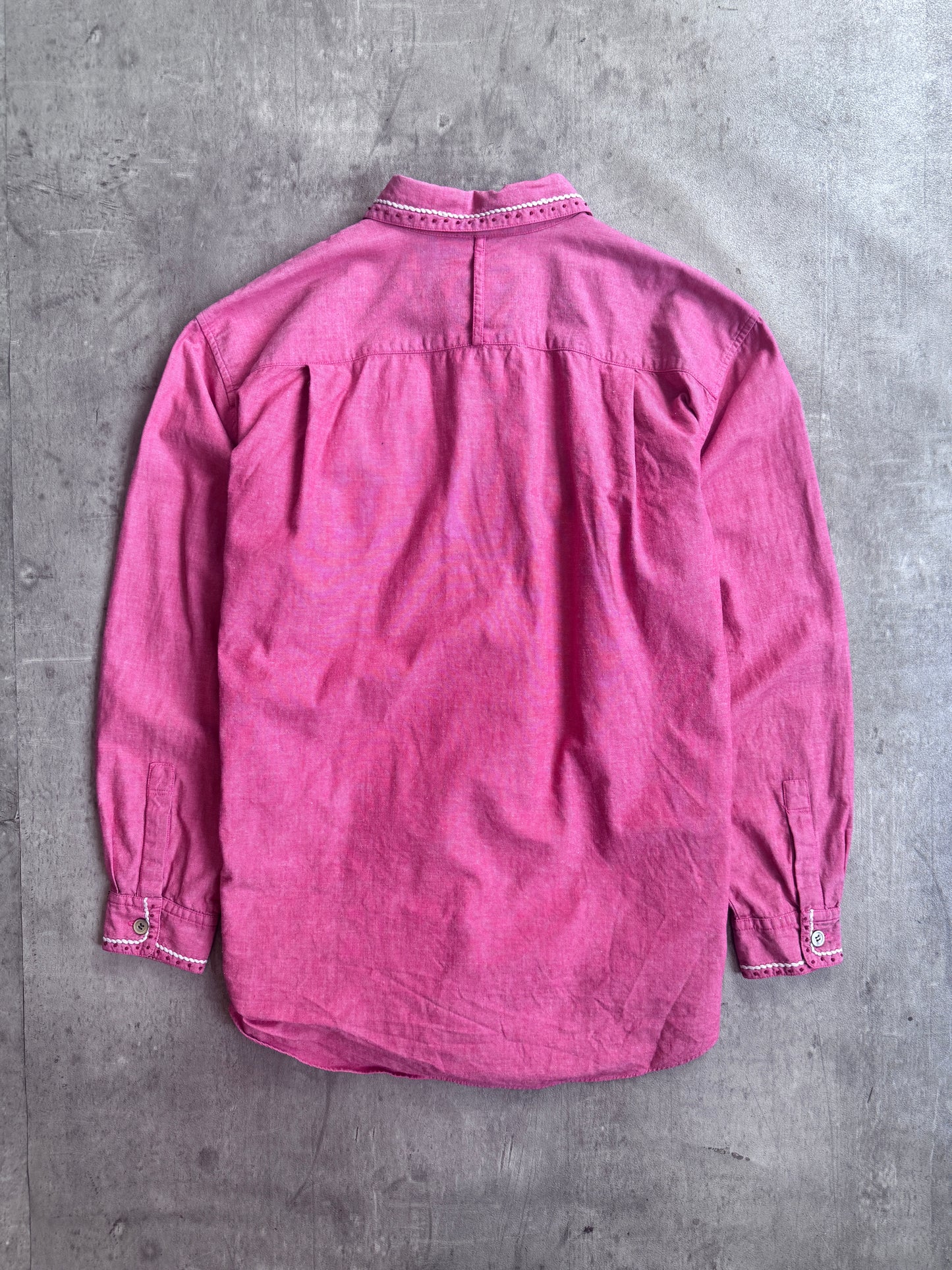 Issey Miyake Pink Embroidered Western Chambray Shirt