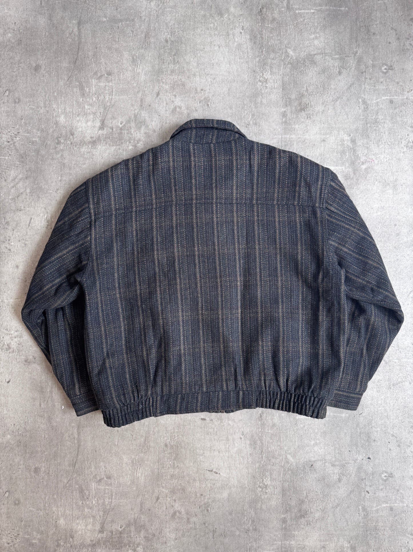 1980s Balmain Striped Wool Embroidered Blouson