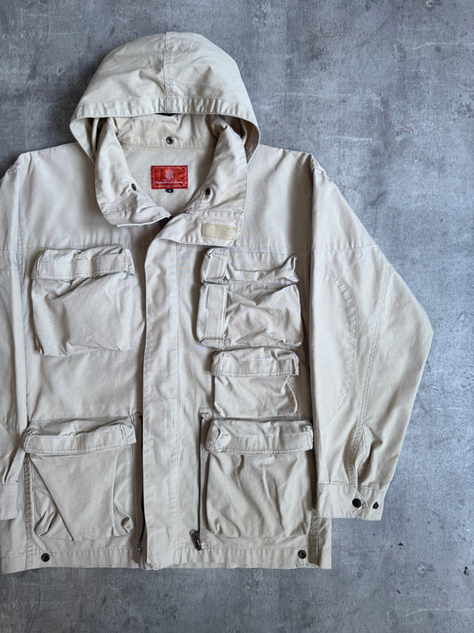 Avirex Drill Cotton Beige Multipocket Parka Jacket