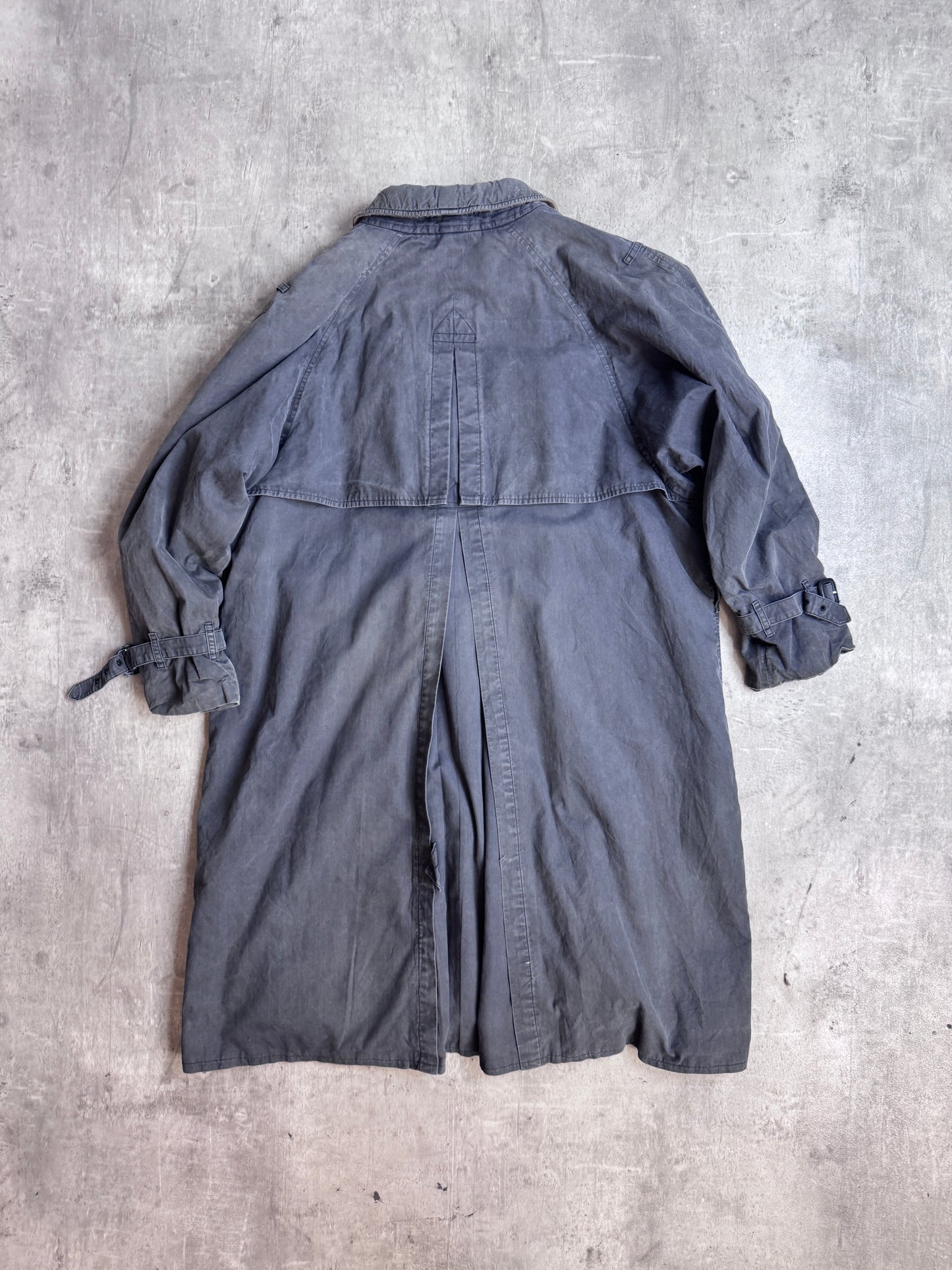 Burberry Distressed Double Breasted Padded Trench Coat